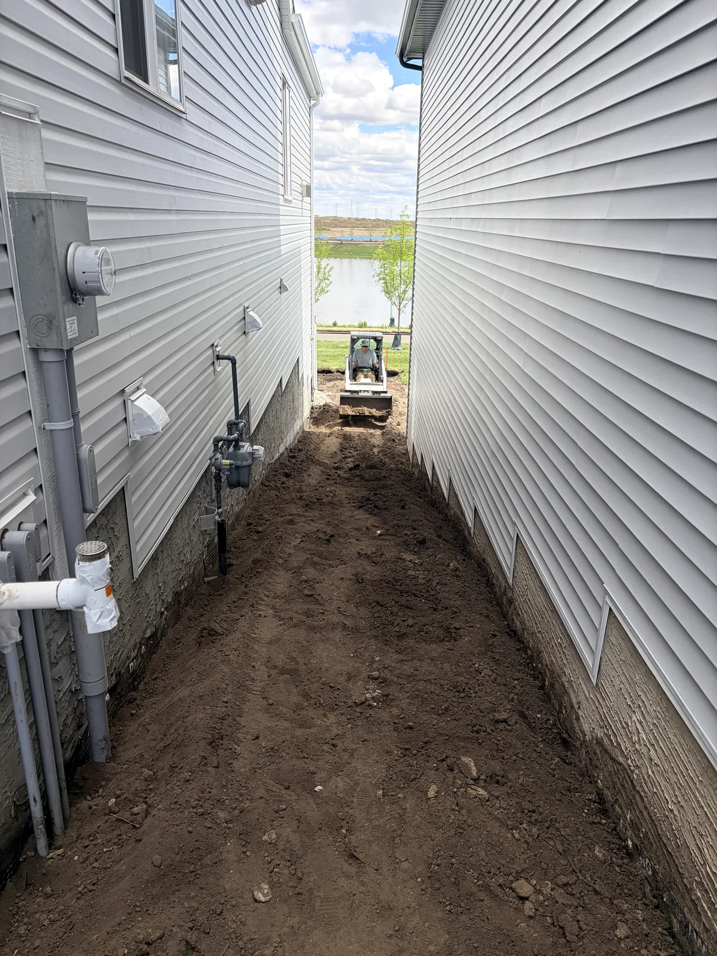 Calgary yard before rough grading and crushed gravel placement