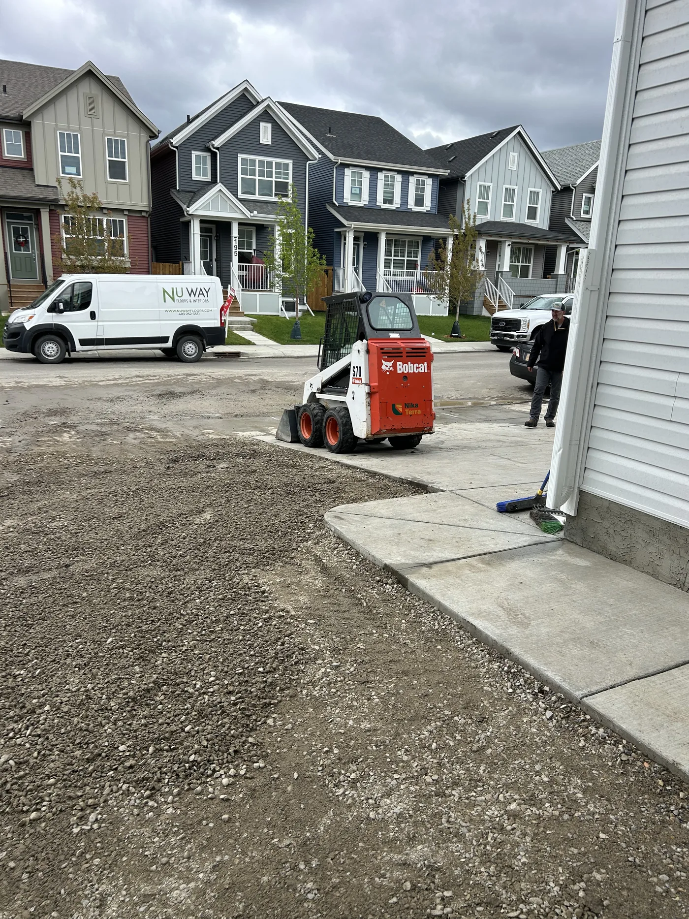 Graded Calgary gravel yard after crushed gravel placement
