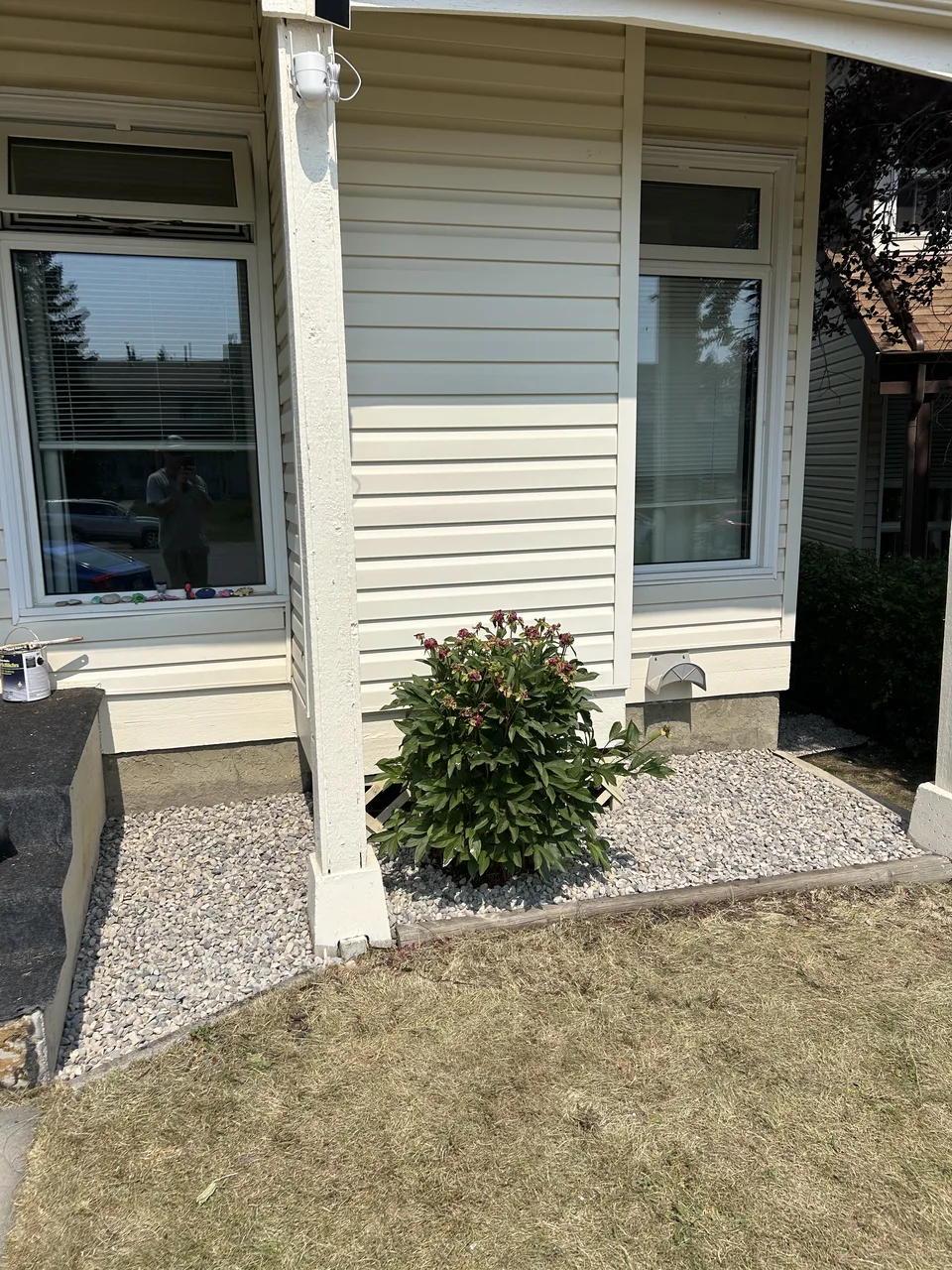 Calgary front landscape bed after property sale cleanup and final shaping