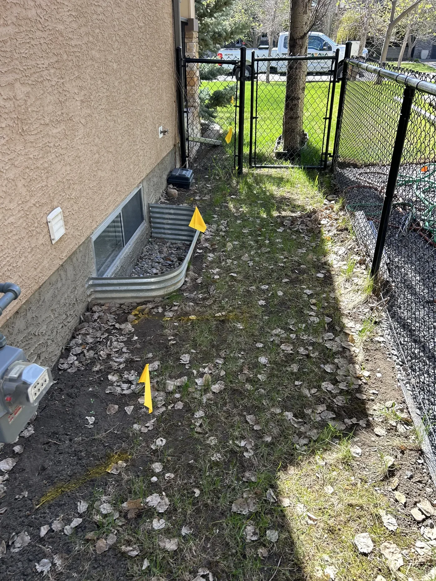 Entry side passage before cleanup and grading in Calgary