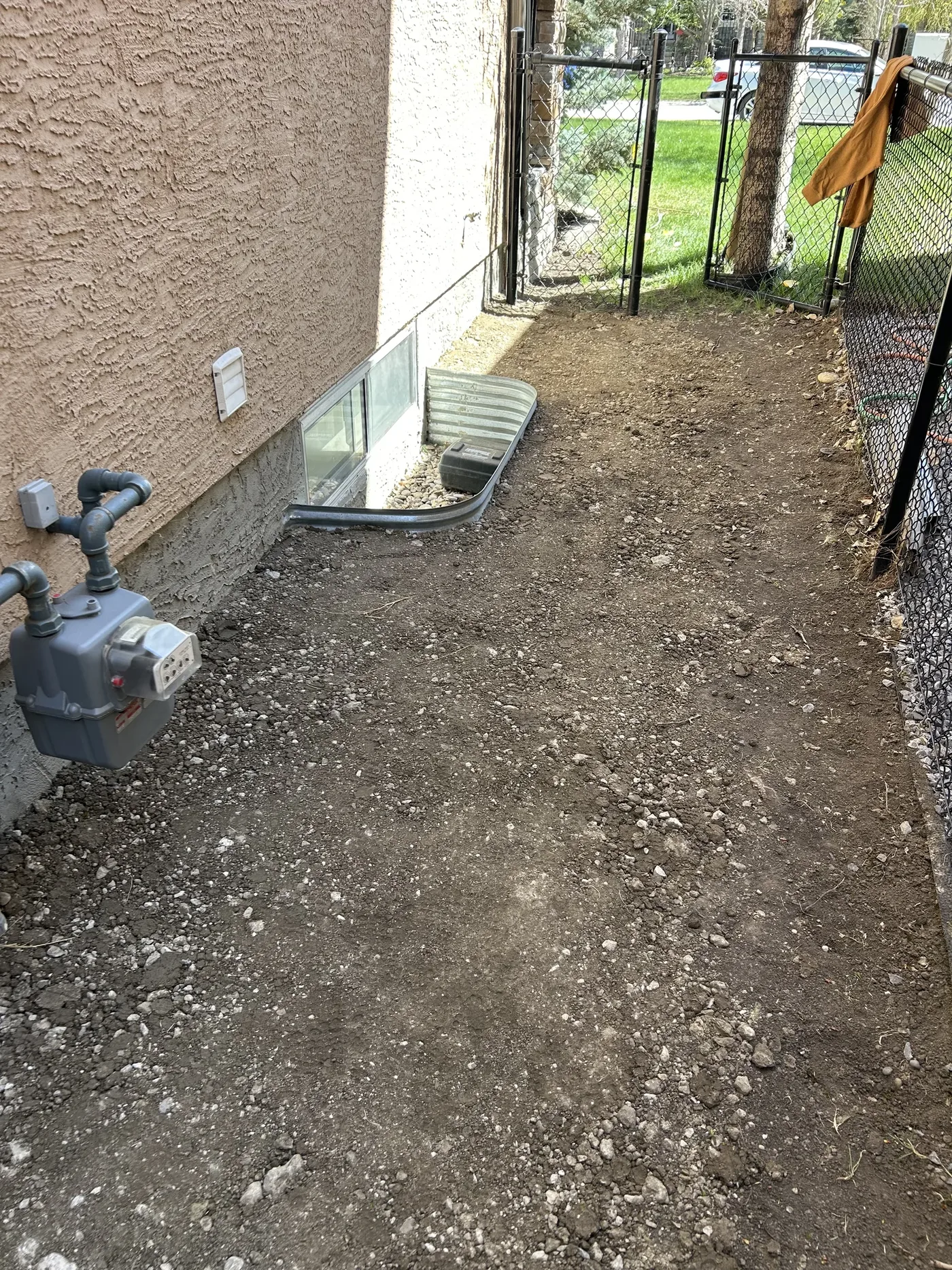 Entry side passage during grading in Calgary